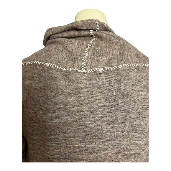 Banana Republic Italian Yarn Cardigan Sweater Tan Open front Alpaca Wool M - Picture 7 of 9